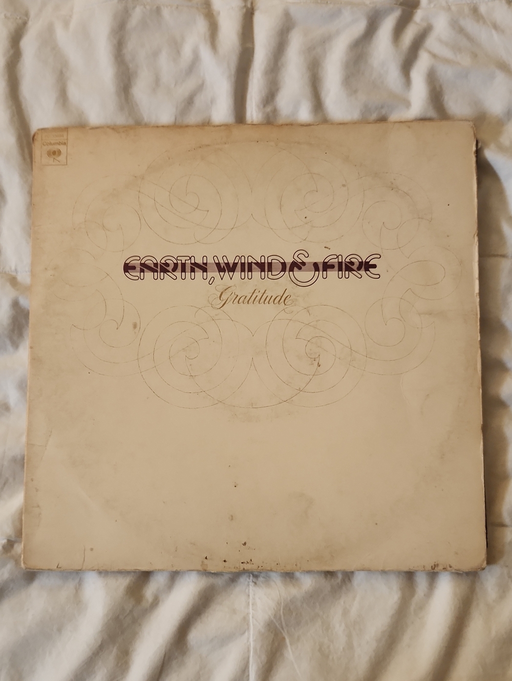Columbia Earth, Wind & Fire Gratitude Vinyl Album White and Purple Cover